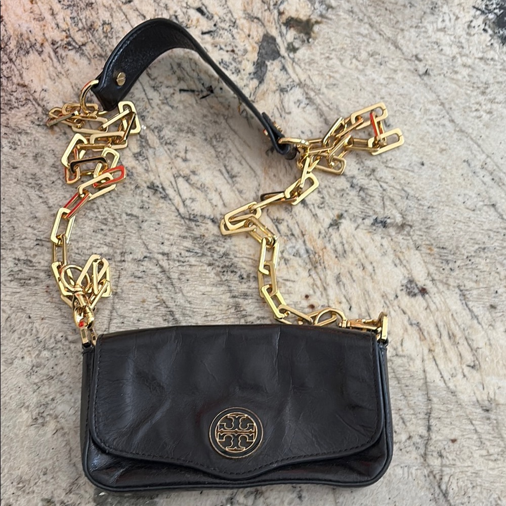 Black Leather Chain Bag